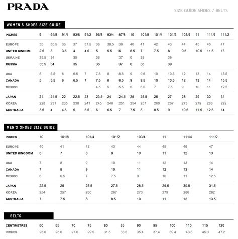 prada jacket sizing chart